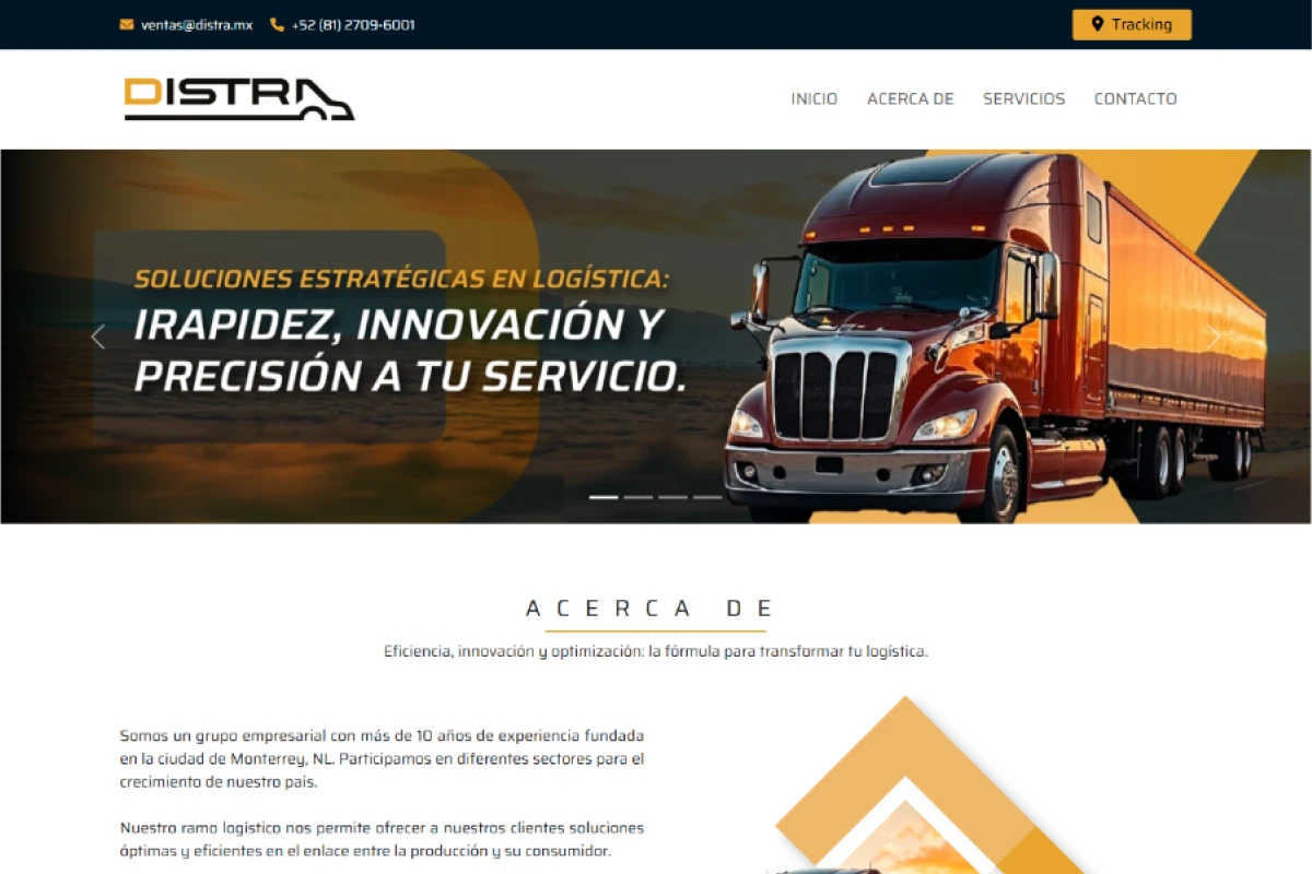 Sitio de una página para empresa de servicios