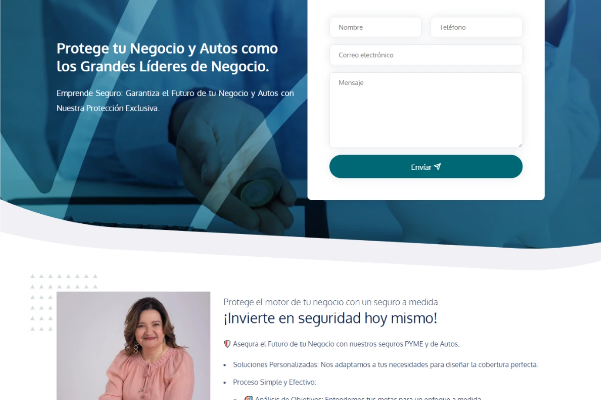 Sitio de una página para marca personal