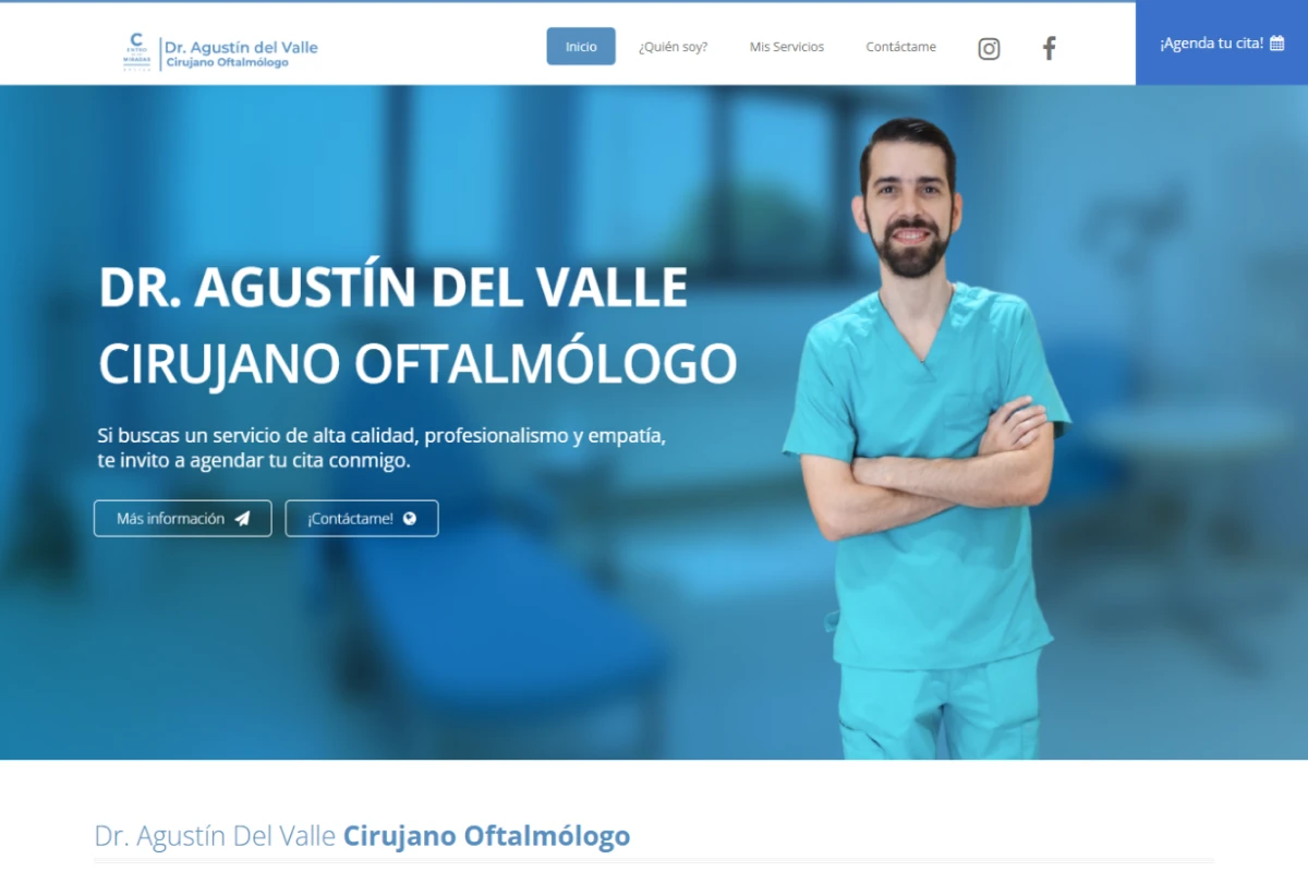 Sitio de una página para médico o clínica